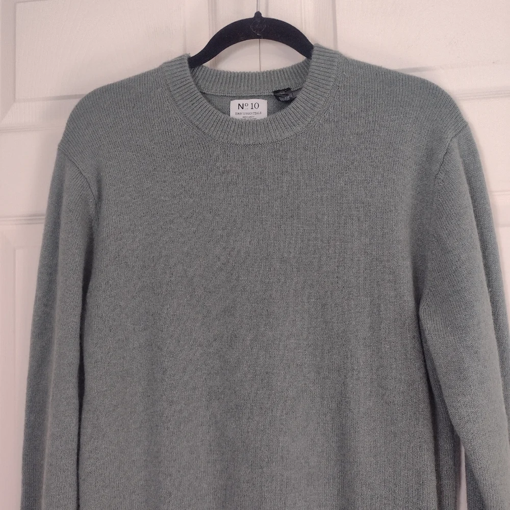 H&M Essentials No. 10 Wool Blend Crewneck Raglan Sweater Sage Green Men's Small